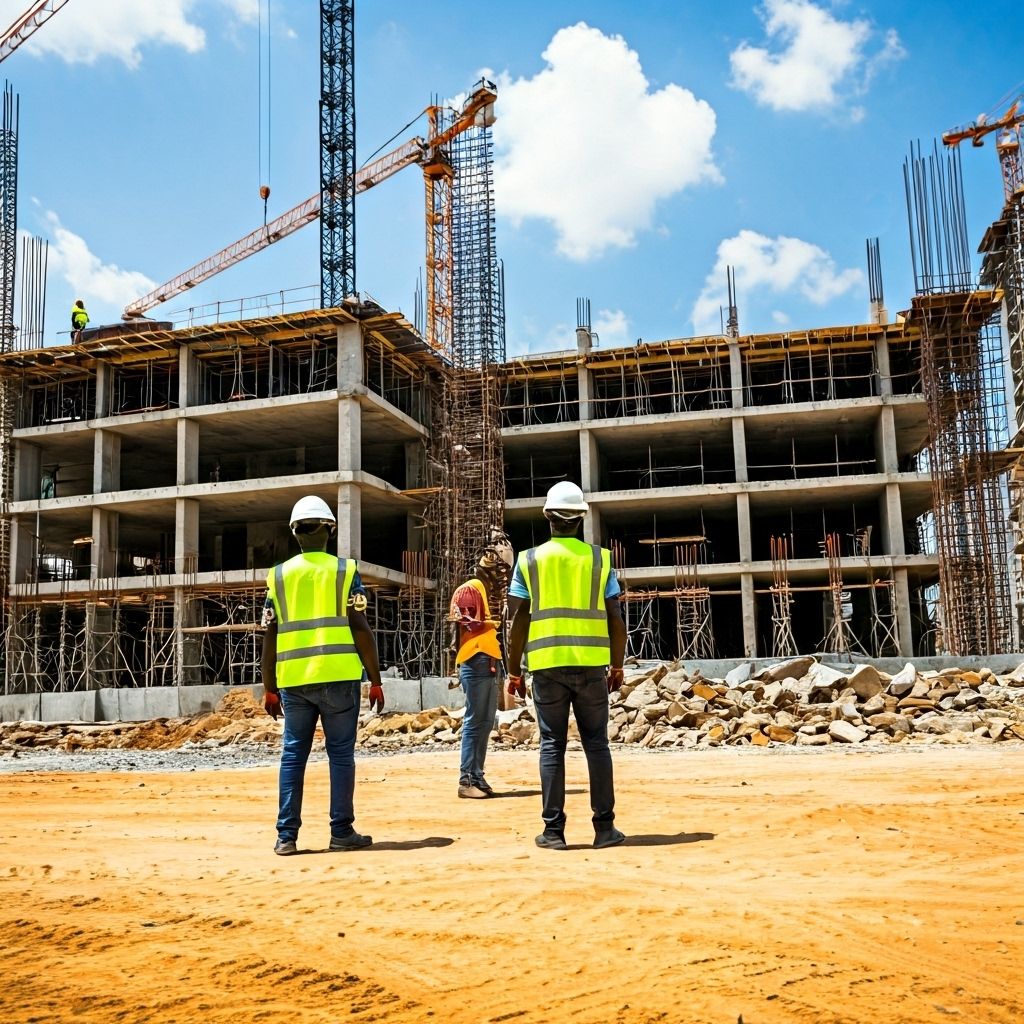 Modern construction site in Ghana