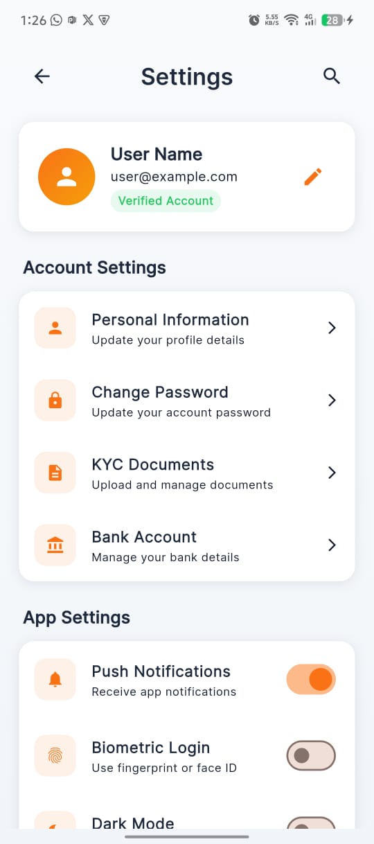 ToSi App Settings