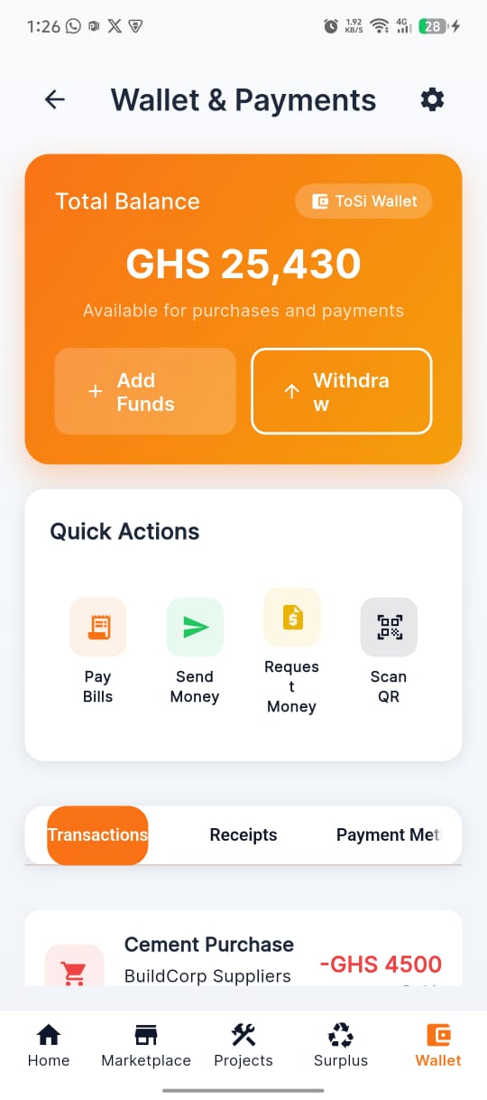 ToSi App Wallet